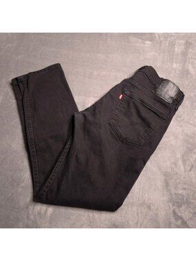 Levis Mens 502 Taper Leg Regular Fit Jeans 32 Black Denim Casual Stretch